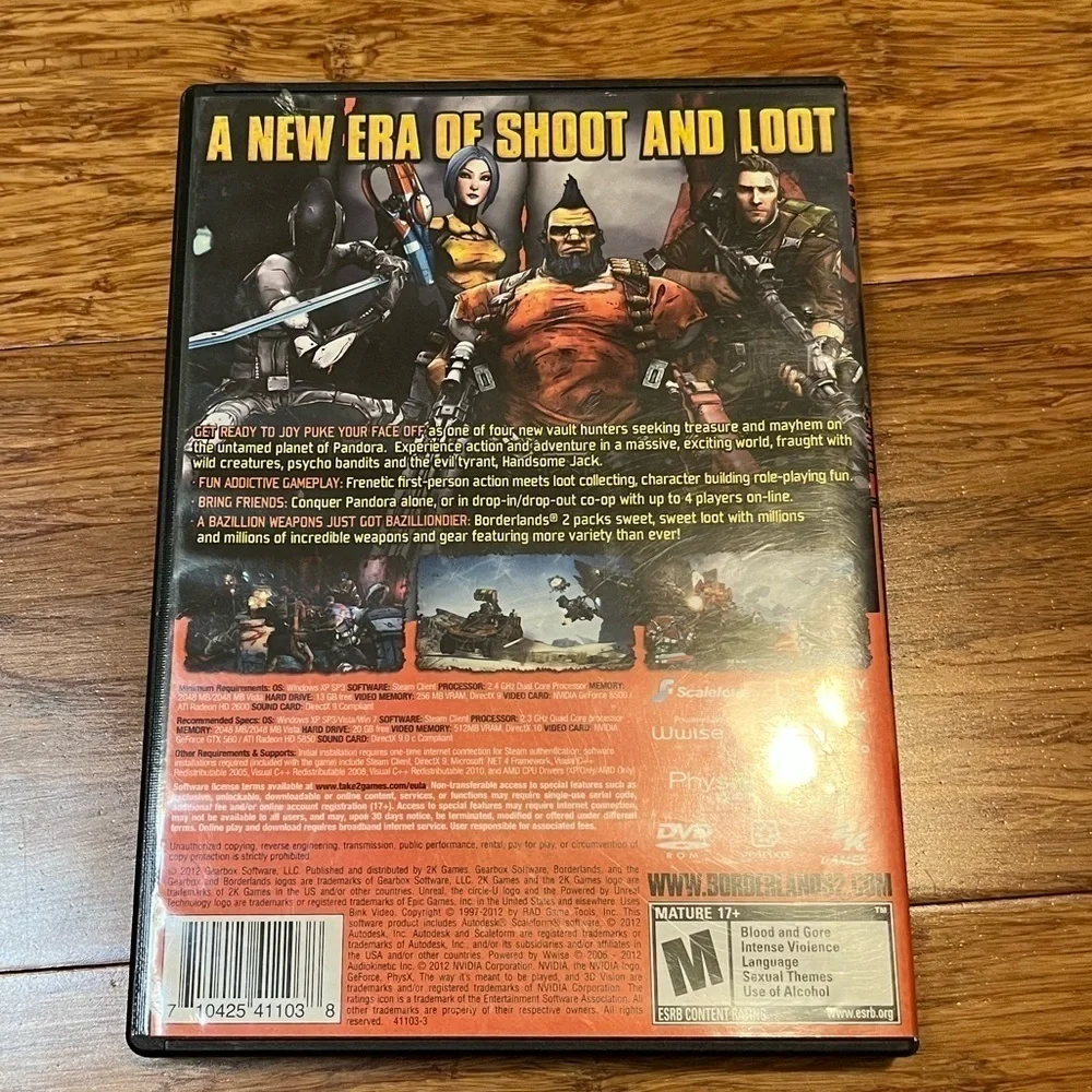 Borderlands 2 DVD disc and case and booklet for PC. Great condition